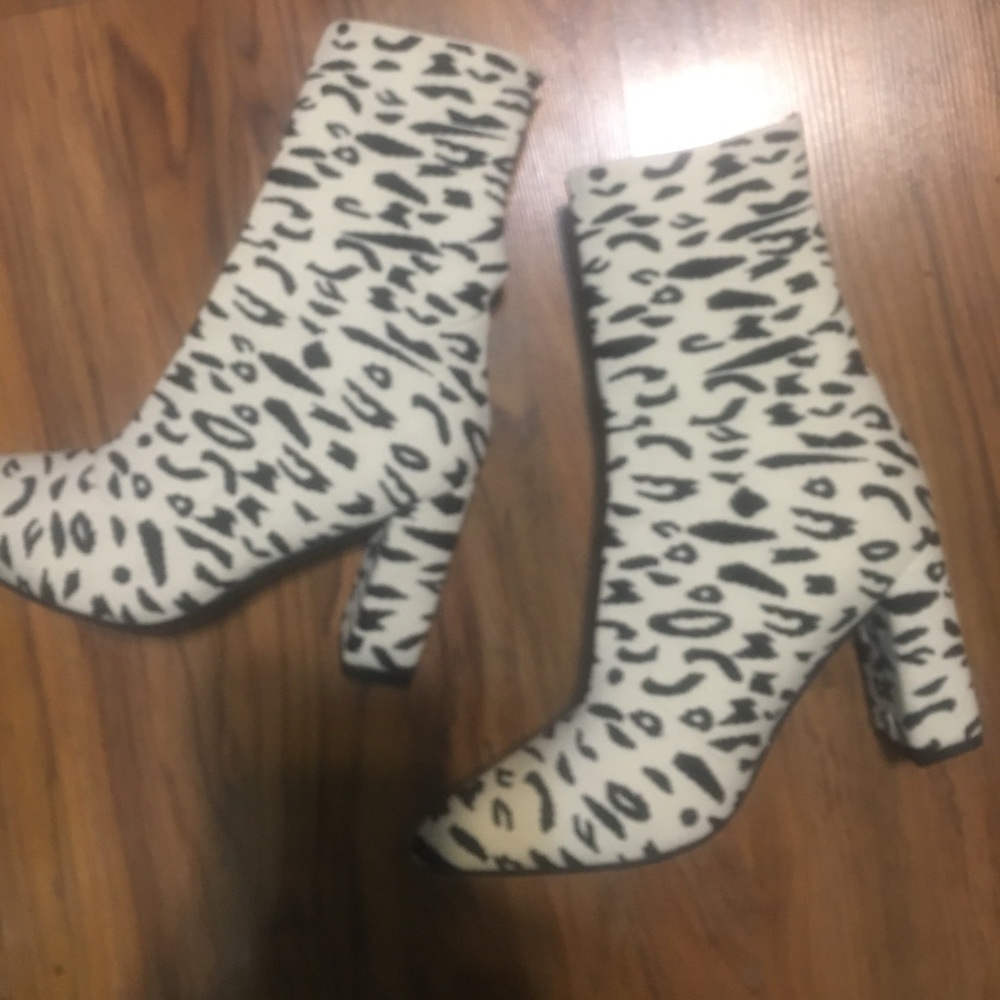 Animal print booties
